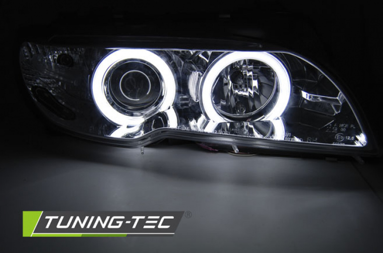 CCFL Angel Eyes Scheinwerfer für BMW 3er E46 Coupe / Cabrio 03-06 chrom
